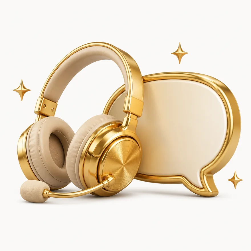 Headset with speech bubble — Vox