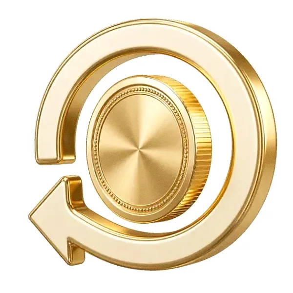 Coin with circular arrow — Vox