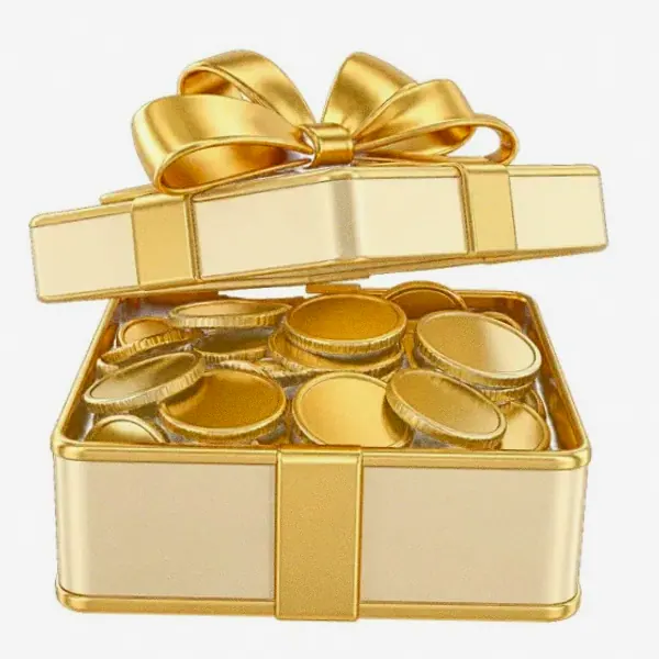 Gift box with coins — Vox