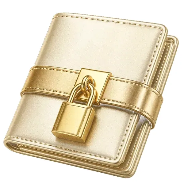Locked leather wallet — Vox